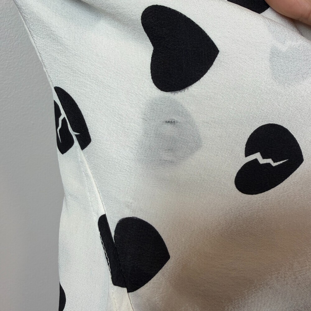 Equipment Femme 100% Silk Broken Heart Print Shirt Blouse‎ Small S/P Button Up - Picture 9 of 12